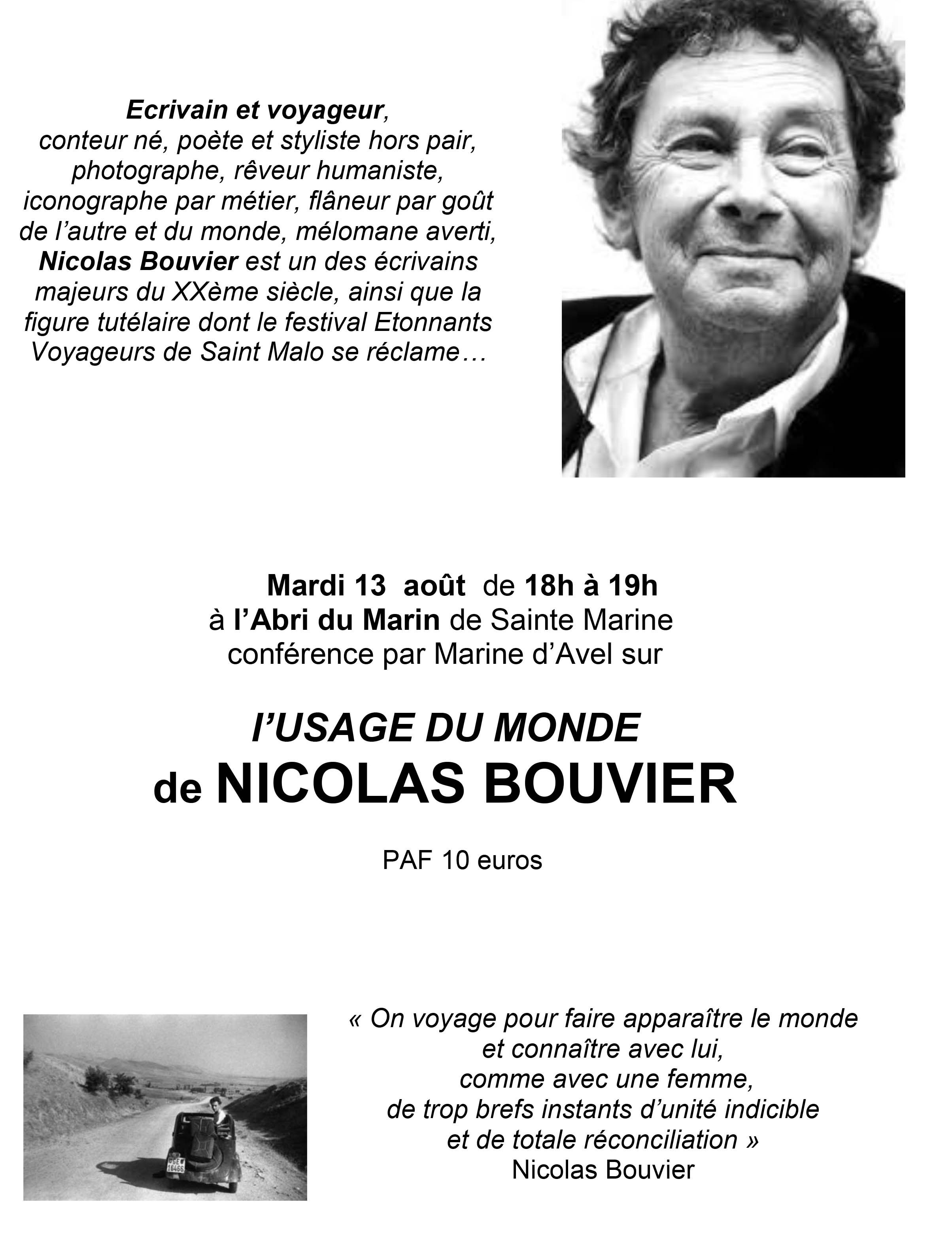 Conférence "L'usage du monde de Nicolas Bouvier"