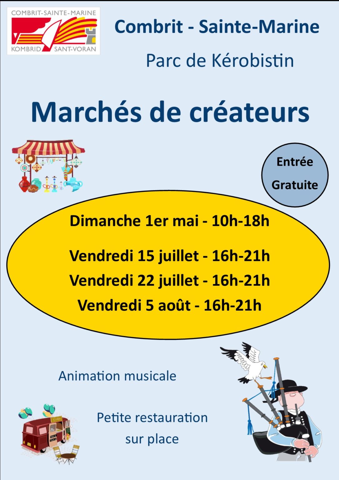 Marchés des Créateurs – Inscriptions : Mairie de Combrit Sainte-Marine