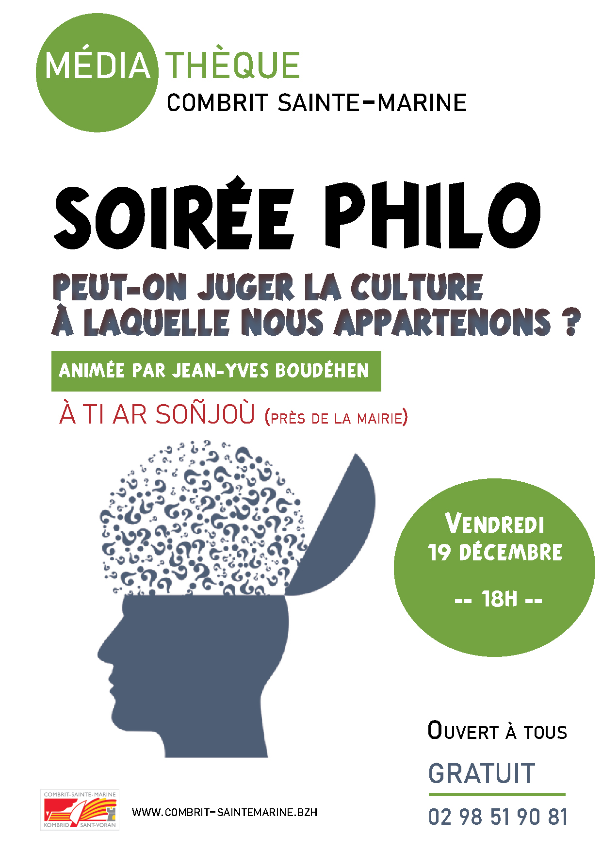 Soirée philo "Peut-on juger la culture à laquelle nous appartenons ? "